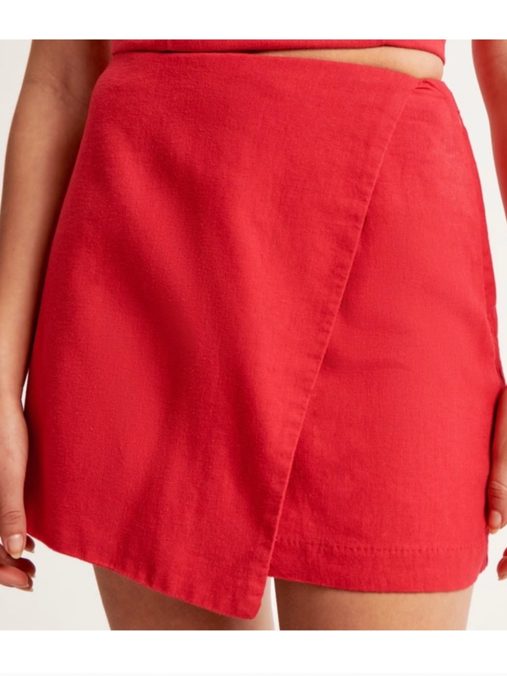 Abercrombie & Fitch Linen Blend Faux Wrap Mini Skort Size Small